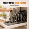 Expandable Kitchen Cabinet Organizer with 7 Adjustable Stainless Steel Dividers