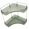2 Tier Corner Bathroom Countertop Organizer Space Saving Easy Assembly