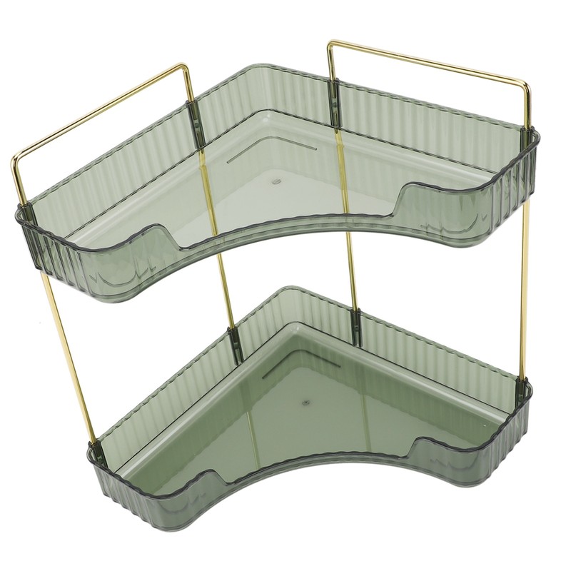 2 Tier Corner Bathroom Countertop Organizer Space Saving Easy Assembly