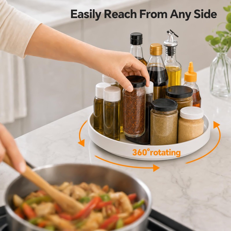 CTIME 11.8" Lazy Susan for Refrigerator, Lazy Susan Spice Rack