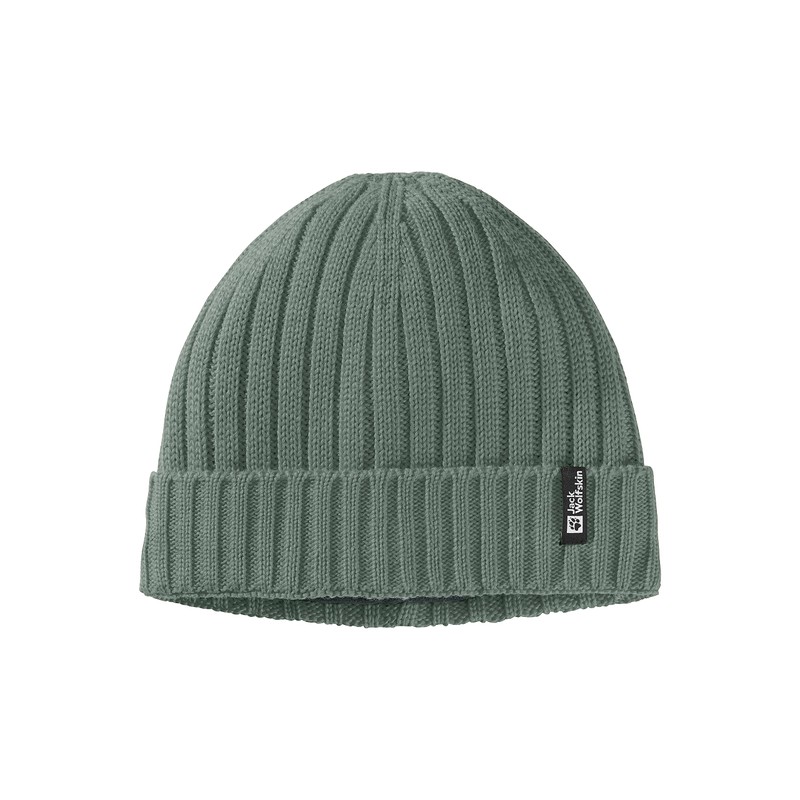 Jack Wolfskin Rib Knit Beanie Hat, Hedge Green, Standard Size