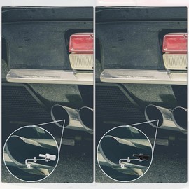 X AUTOHAUX 2pcs Universal Aluminum Turbo Sound Exhaust Muffler Pipe Whistle Car Blow Off Valve Simulator Exhaust Turbo Whistle Tailpipe S Size Black Silver Tone