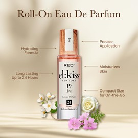 EL:KISS Roll On Perfume, Joy Inspired by Dio., Eau de Parfum 12mL (.40 Fl Oz), Hydrating & Long-Lasting Up to 24 Hours, Alcohol-Free & Mineral Oil-Free, Infused With Jojoba, Argan & Coconut Oil