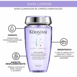 KERASTASE Blond Absolu Kit Tratamiento Para Cabello Con Tonalidad Rubio Shampoo Bain Lumiere (250 Ml) y Cicaplasme (150 Ml)