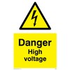 Viking Signs WE90-A6P-V "Danger High Voltage" Sign, Vinyl, 150 mm