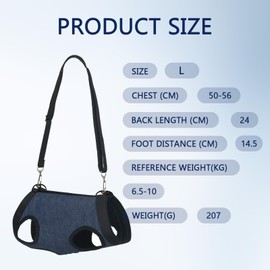 Cat Carrier Pouch, Cat Pouch Carrier, Soft and Breathable, Washable and Foldable, for Nail Trimming, Veterinary Visits, Medication, Dental Care and Travel (Blue, L)