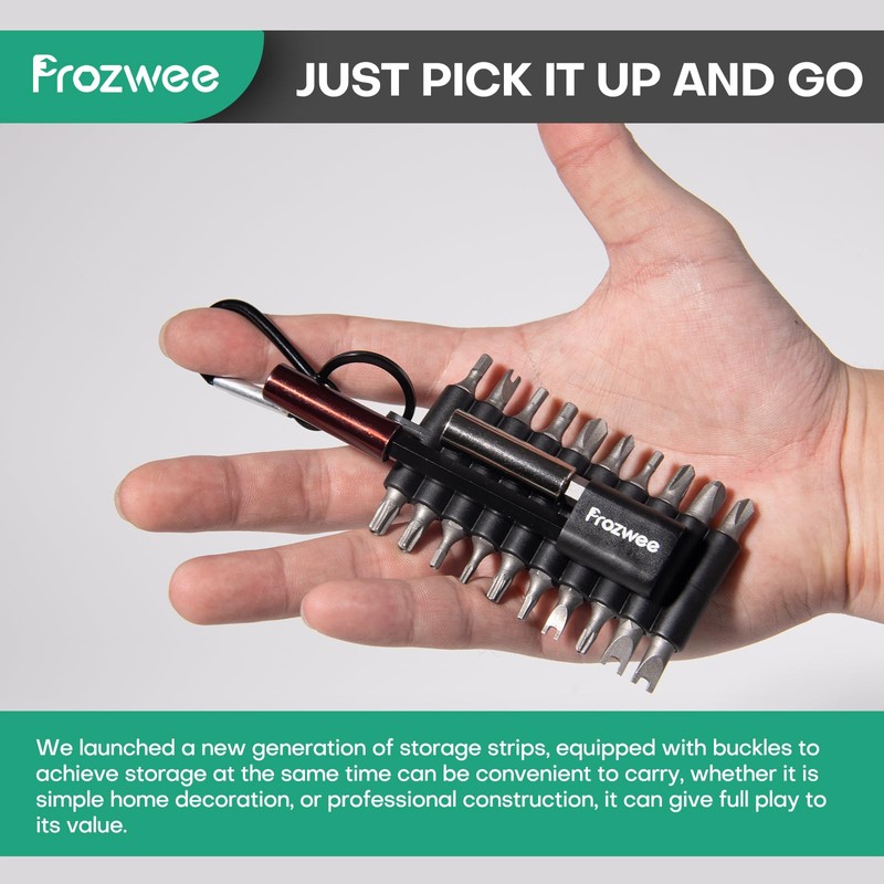 Prozwee 4PCS 22-Hole Screwdriver Bit Holder with Carabiner,Plastic Screwdriver Head