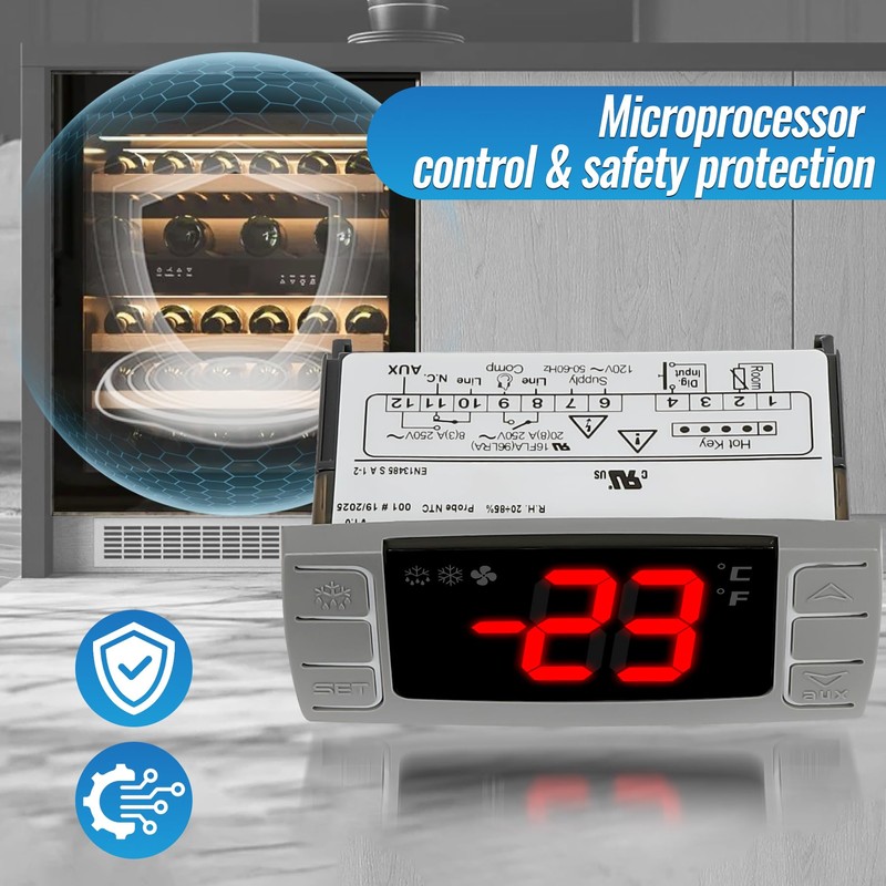 Replacement for Dixell XR03CX-4N0F1 Temperature Controllers, Ideal for 120V 50-60hz