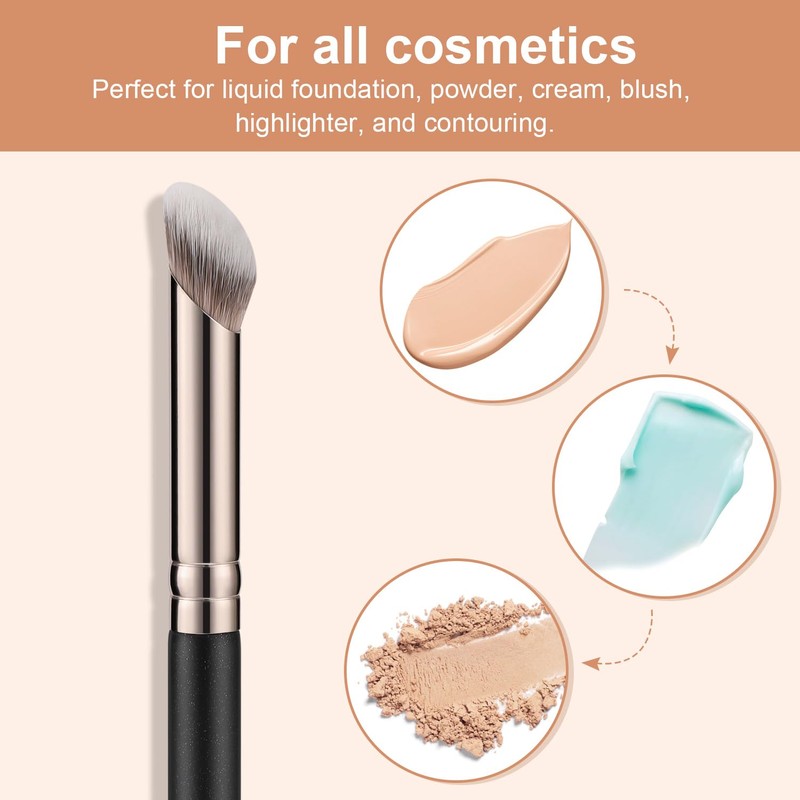 TEOYALL Contour Conceal Brush Set, 3PCS Angled Synthetic Under Eye