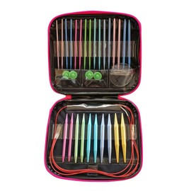 13 Pairs Interchangeable Knitting Needle Set, 2.75 mm - 10.0 mm Knitting Needle Head Interchangeable, Aluminium Ergonomic Handles for Knitting Scarves, Sweaters, Gloves