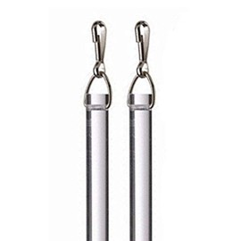 Shade Doctor of Maine Two Pack of 1/2 inch Clear Acrylic Drapery BATONS with Stainless Steel Snap Hooks from (24 inch Length)