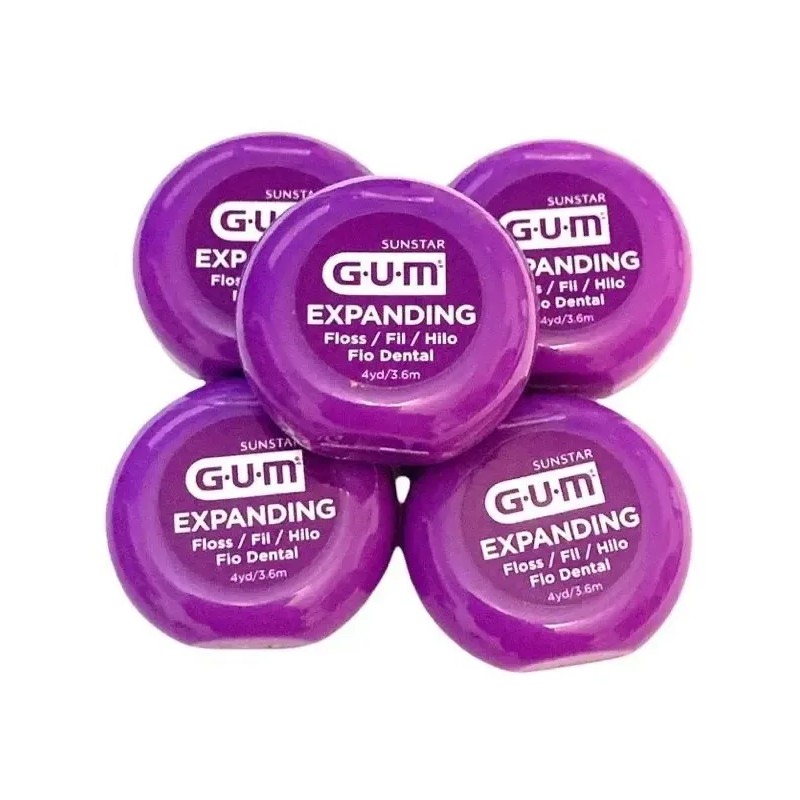 Kit De 5 Hilos Dentales Expanding Floss Gum 3.6 M