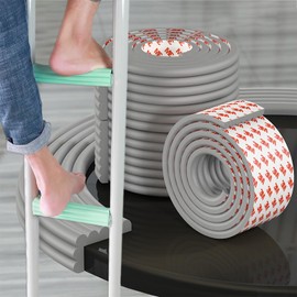 Bunk Bed Ladder Pads, Self-Adhesive Bunk Bed Ladder Cover, Soft Ladder Step Padding Loft Bed, Traction Treads for Stair Steps 6.5 Ft Grey