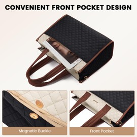 LOVEVOOK Laptop Tote Bag for Women,Canvas Work Tote Bag for Women with Clutch Purse,15.6 Inch Computer Briefcase Bag,Professional Teacher Business Office,Lightweight Shoulder Travel