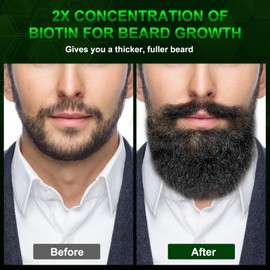 Beard Balm-2X Concentration Biotin -Styles, Growth, Strengthens & Softens Beards and Mustaches - Natural Beard Conditioner Wax with Organic Shea Butter, Argan & Jojoba Oils