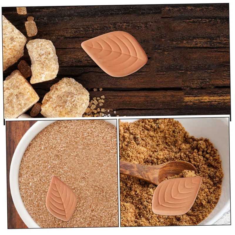 NOLITOY Leaf Shape Sugar Saver Reusable Sugar Softener Terracotta Container