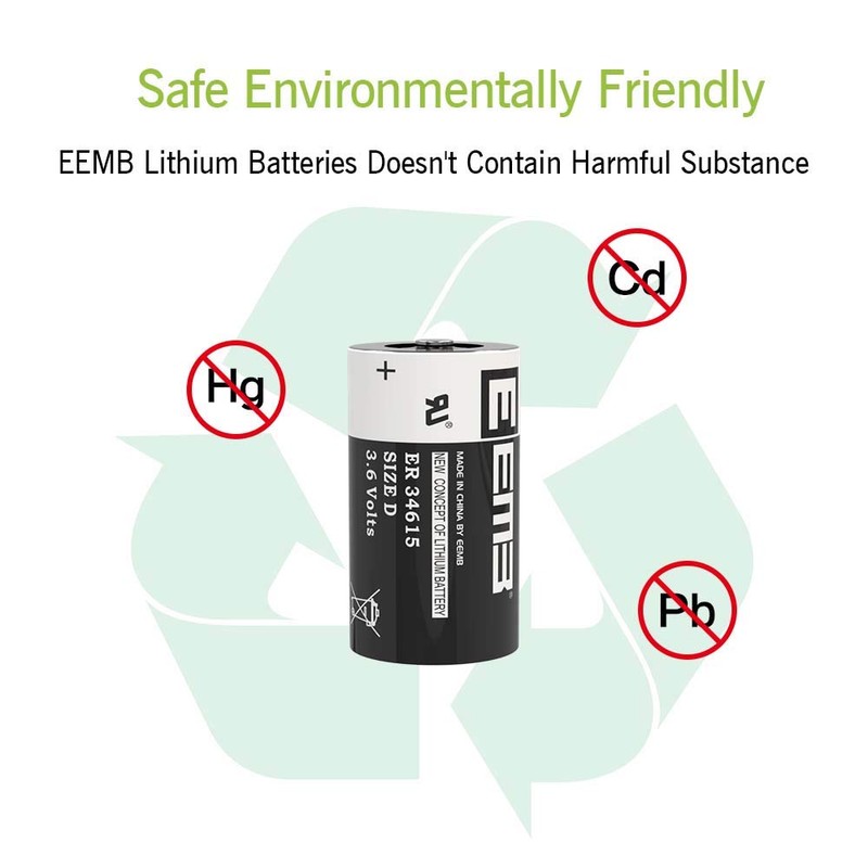 EEMB 8Pack ER34615 D Cell Batteries 3.6V Lithium Battery 19Ah