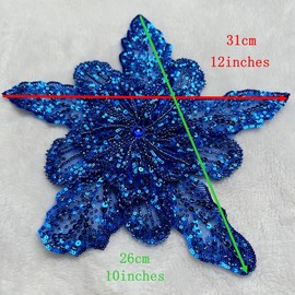 Jpumley.pksn Handmade Rhinestones Applique Sewing Beads Stones Trim Lace Patches Sparkly Multicolor Sew on Sequins Crystal Beaded Accessory for Wedding Dresses DIY Clothes 12X10inches (Gold)