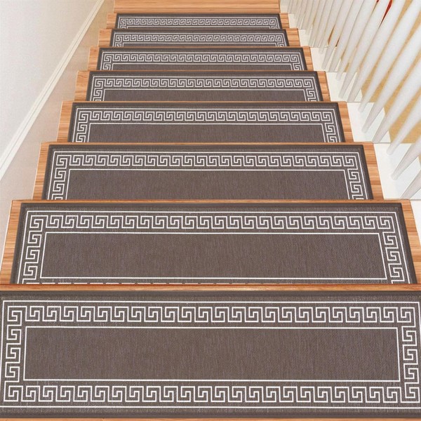 Bsmathom Non-Slip Carpet Stair Treads for Wooden Steps Set of