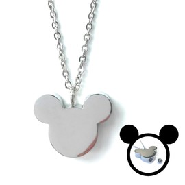FIKA Mickey Pendant Necklace Cremation Ashes Remembrance Urn Pendant Necklace Jewelry Filling Kit Included (Mickey)
