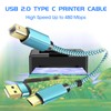 GGMTY Printer Cables 40Feet, USB C/A Printer Cable to USB