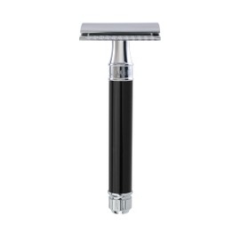 Edwin Jagger DE86 Reusable Classic Double Edge Safety Razor for Men (Imitation Ebony)