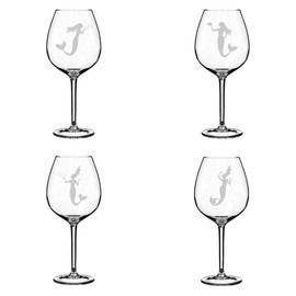 Set of 4 Wine Glass Goblet Mermaids (20 oz Jumbo)