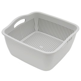 Kitchen Colander Drain Basin 2 in 1 Plastic Basket Strainer Bowl (grey)