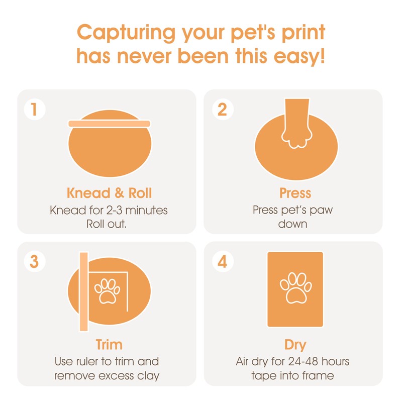 Pearhead Pawprint Keepsake Picture Frame and Clay Impression Kit, Pet