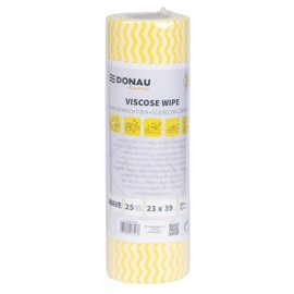 DONAU HOME Cloth with 70% Viscose/High-Quality Wiping Cloth on Roll/Cleaning Cloths for Furniture/Durable/Absorbent/Soft/Streak-Free/Roll/23 x 39 cm/25 Sheets/Yellow