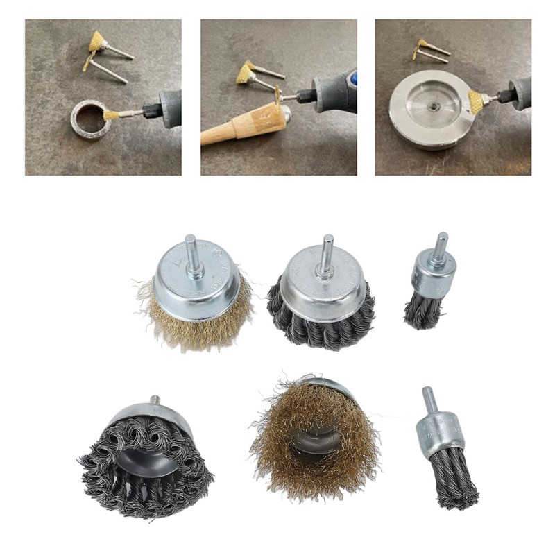 6 Pcs Drill Wire Brush Multi Functional Wire Cup Brush