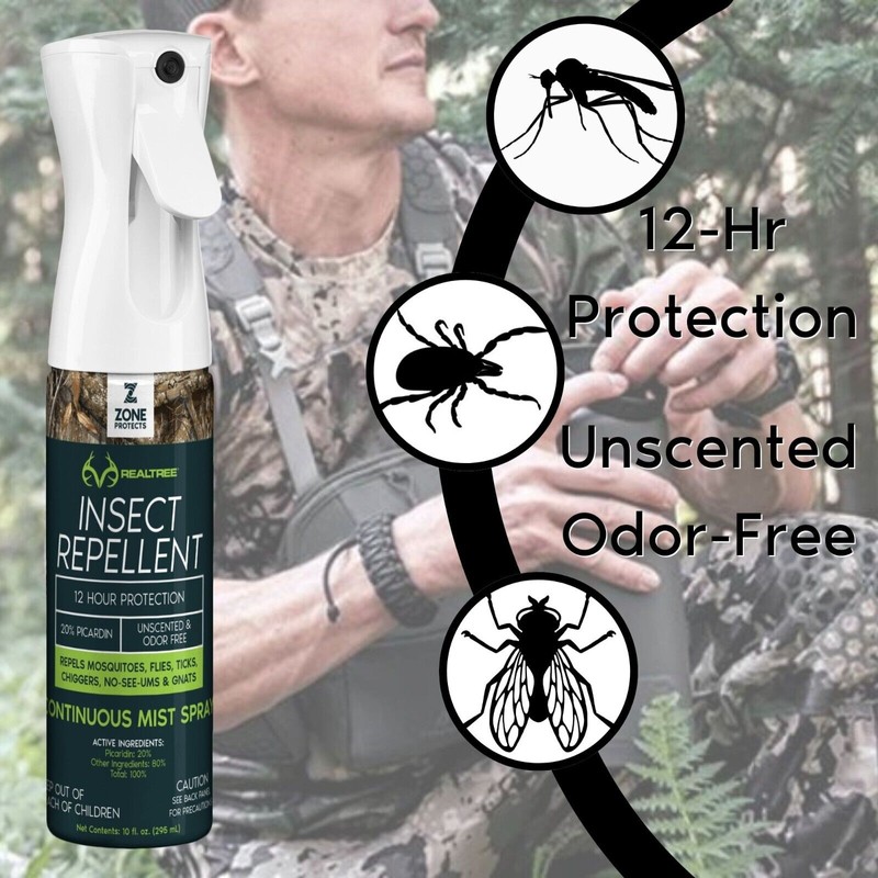 Zone Realtree Invisible Hunter Picaridin Insect Repellent Spray 10oz &