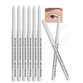 Erinde 6PCS Delineador De Ojos En Gel Blanco, Delineador Gel de Ojos de Larga Duración, Resistente Al Agua, Textura Cremosa Matte, Altamente Pigmentado, A Prueba De Manchas,#Z03 Blanco