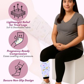 Calf compression sleeve women- pregnancy maternity compression socks -Circulation socks for women-pregnancy must haves 1st trimester- maternity hospital bag must haves