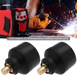 Micro Traders 2pcs 10/25 Male to 35/50 Female Brass Adapter Brass Welding Machine Adapter Connector for Welding Machine Plasma Cutting Machine