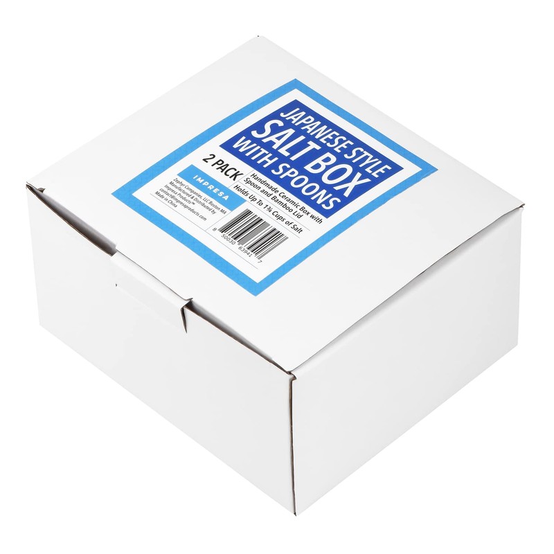 IMPRESA 2-Pack Japanese-Style Salt Box - Moisture-Barrier Lid Salt Cellar
