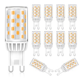 Lososuch G9 LED Bulb Dimmable 5W 550M 2700K Soft Warm White，G9 Base led Bulbs，20w 30w 35w 40w T4 G9 Halogen Equivalent，120V No-Flicker, 10 Pack