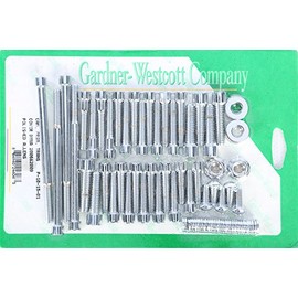 Gardner Westcott Polished Cam, Primary &, Transmission Cover Fastener Set for Dyna P-10-15-01