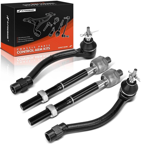 A-Premium Set of 4, Front Inner and Outer Tie Rod