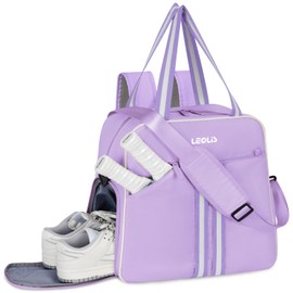 Pickleball Bag - Purple Pickle Ball Tote Backpack with Shoe Compartment & Wet Pocket, Pickleball Gifts Accessories for Women Men with Fence Hook, Adjustable Crossbody Shoulder Yoga Gym Duffle Bag