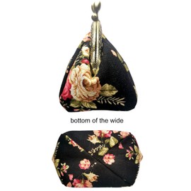 POPUCT Retro Women's Cute Classic Exquisite Buckle Coin Purse(Black)