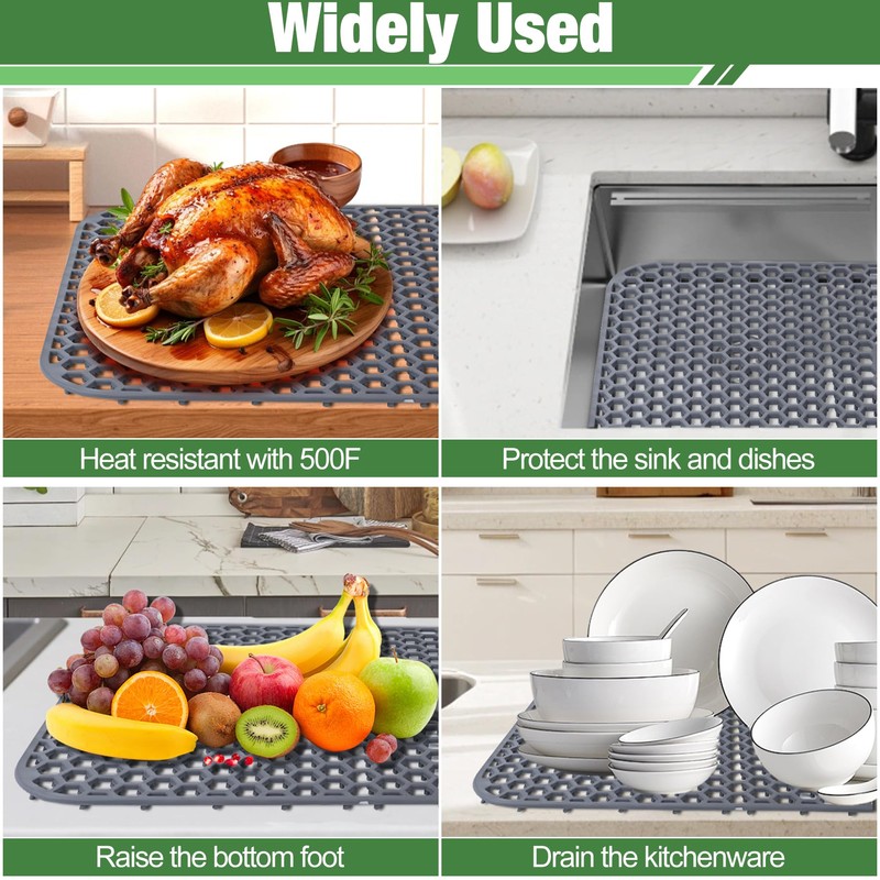 Inchoco Sink Protectors for Kitchen Sink Mat - 26"x 14"