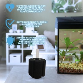 Air Driven Sponge Filter For Aquarium Fish Tank Bio Foam Filters Breeding Various Sizes (Small (For upto 40L))