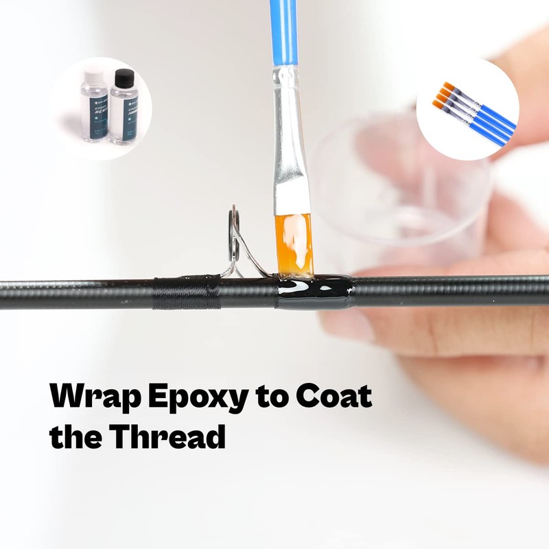 OJYDOIIIY Fishing Rod Repair Kit with Epoxy Glue, Wrapping Thread,