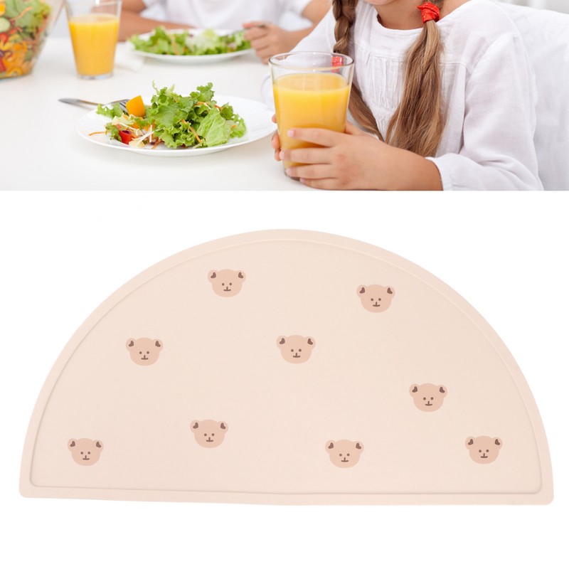 Baby Placemat Infant Children Travel Portable Silicone Flexible Cute Cartoon