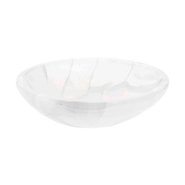 NKlaus Selenite Oval Bowl 15.5 x 12.5 cm - Energy Bowl for Cleaning Crystals, Ideal for Rituals, Meditation & Spiritual Decoration 16590