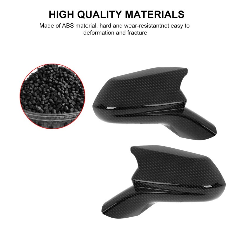 CheroCar Carbon Fiber Side Mirror Cover Horn Cap Decor for