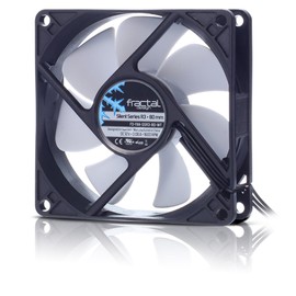 Fractal Design Silent Series R3 White - Silent computer fan - Optimized for quiet operation - 80 mm - Rotational speed 1600 RPM - Black ribbon cable - Rifle bearings - 12v - Black/White (Single)