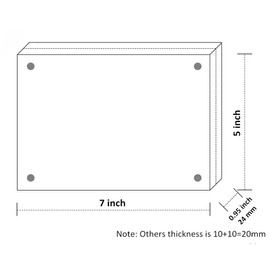 NIUBEE 5x7 Acrylic Picture Frame 3 Pack, 20% Thicker Block Clear Double Sided Photo Postcard Display