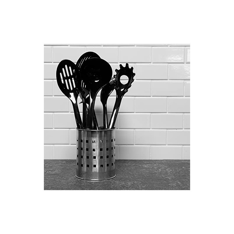 Chef Craft Basic Nylon Slotted Spoon, 11.5 inch, Black